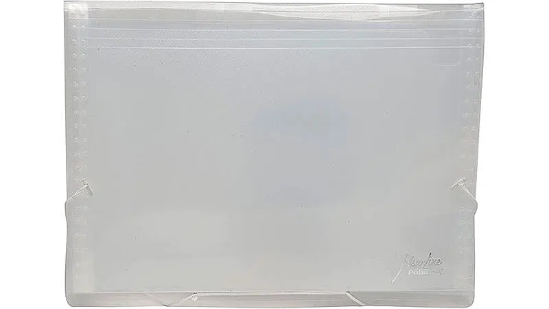 imagem de uma pasta sanfonada com 12 divisórias da Polibras fechada