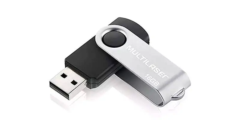 imagem de um pen drive de 16GB da Multilaser