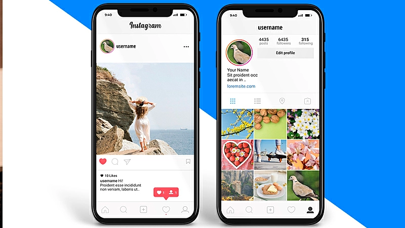 Perfil de instagram em uma tela de celular