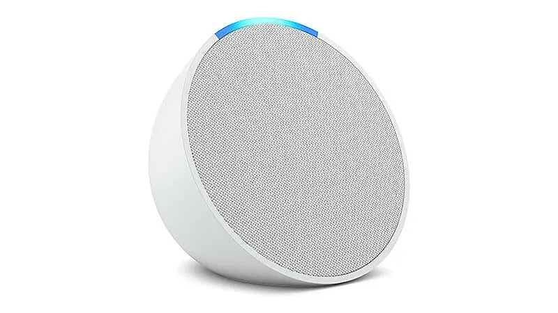 foto que mostra um Echo Spot na cor preta