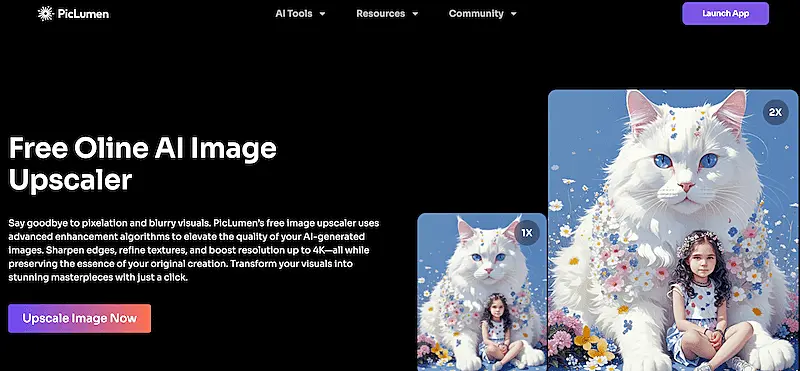 PicLumen AI Image Upscaler page