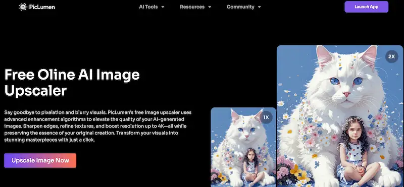 PicLumen AI Image Upscaler page