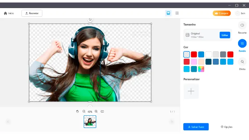 PicWish - Removedor de fundo Interface picwish