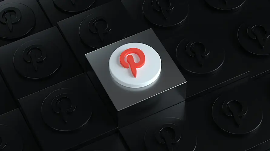 Logotipo de Pinterest en 3D