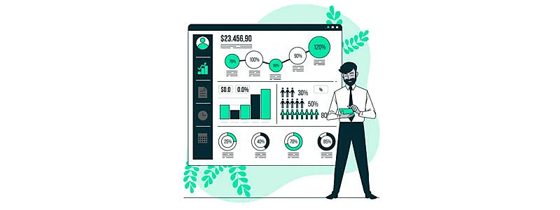 gestor analisando dados gerados por um pipeline de vendas