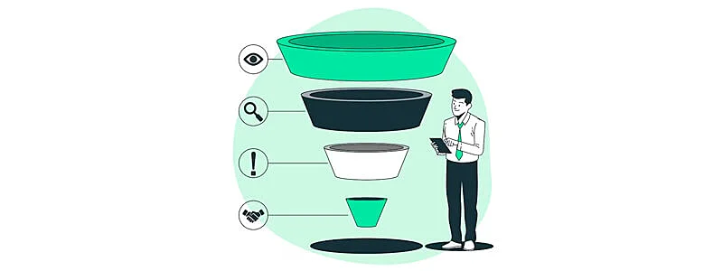 gestor analisando as etapas de um pipeline de vendas