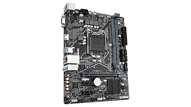 imagem de uma placa mãe da Gigabyte H410M