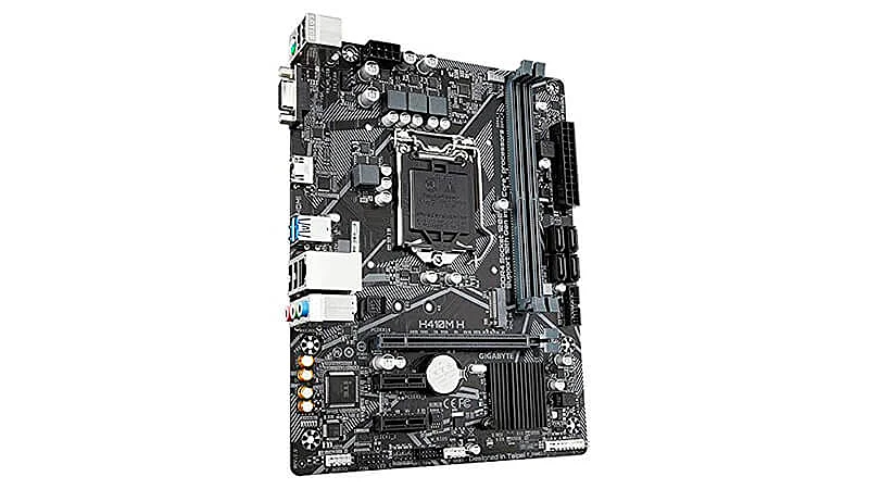 imagem de uma placa mãe da Gigabyte H410M