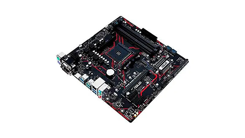 imagem de uma placa mãe AM4 B450M da Asus