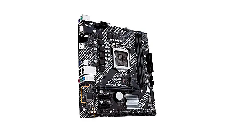imagem de uma placa mãe micro-ATX H410 LGA1200 da Asus 