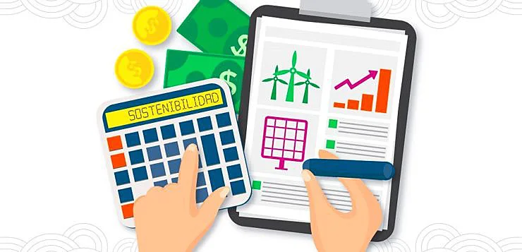 Ilustración de elementos de oficina haciendo cuentas para un plan de negocios 