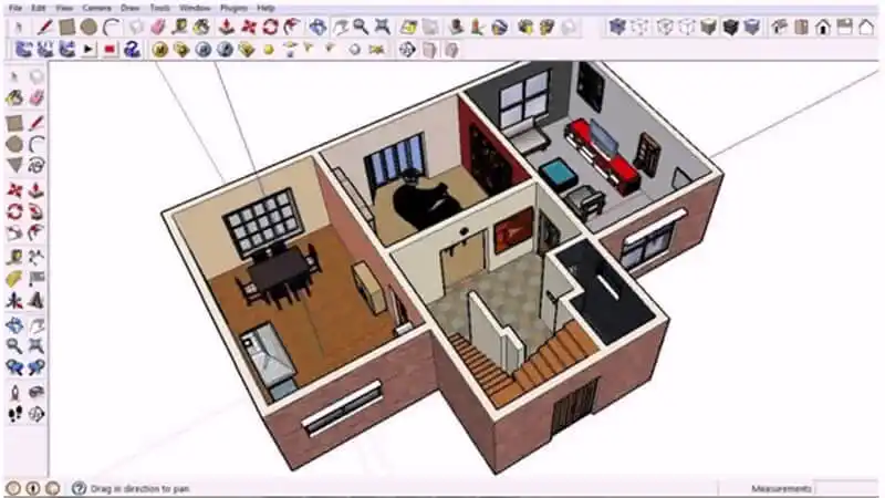 Planta baixa online Captura de tela do SketchUp