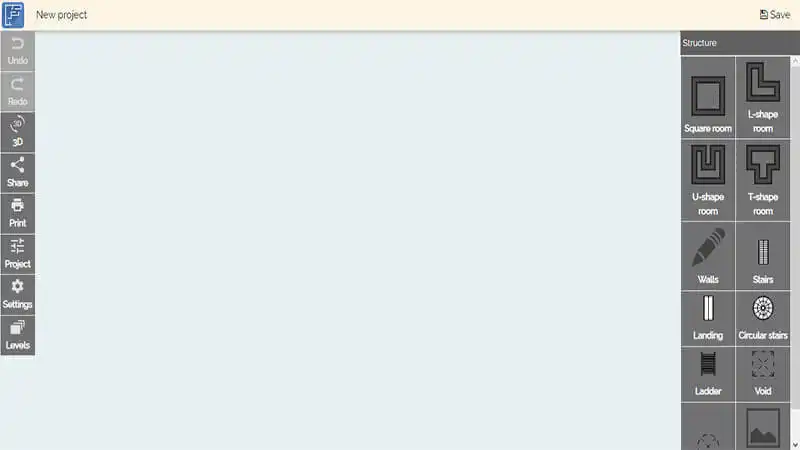 Planta baixa online Captura de tela do Floor Plan Creator