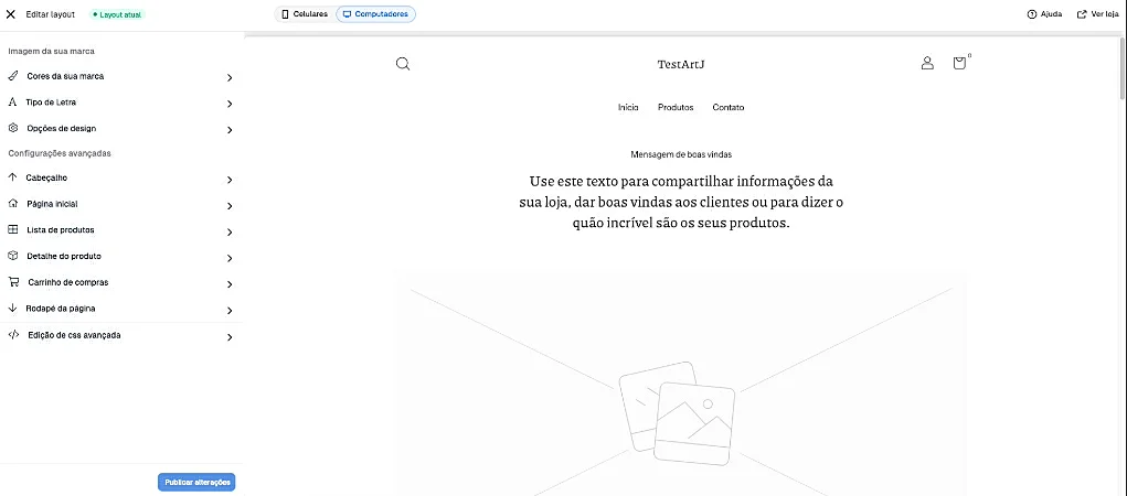 Captura de tela do Nuvemshop