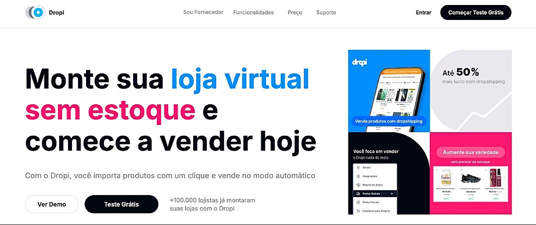 Captura de tela do Dropi