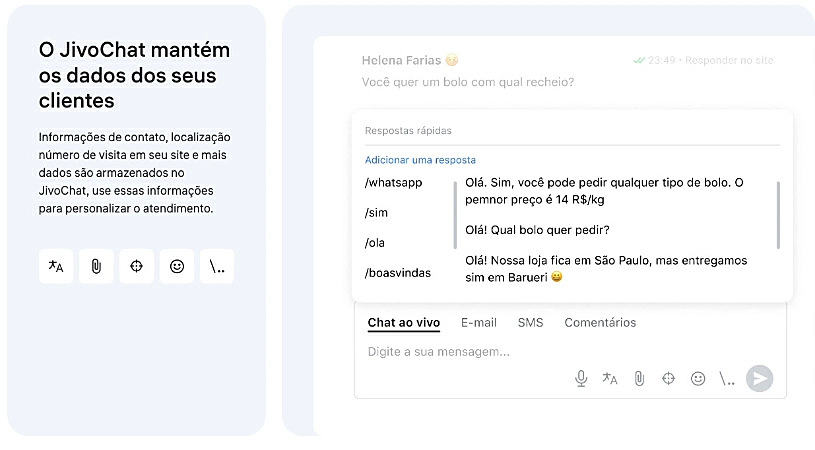 captura de tela do JivoChat