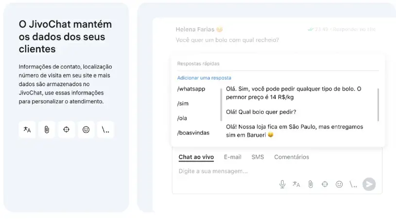 captura de tela do JivoChat