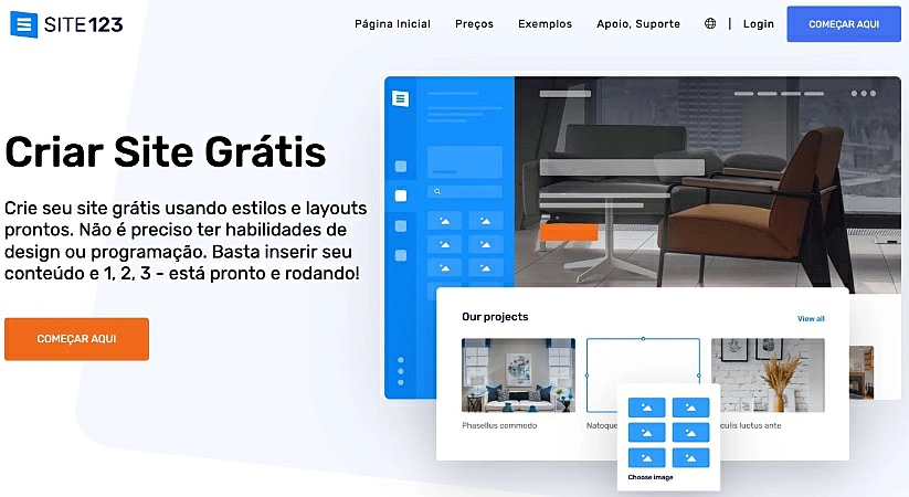 Captura de tela do SITE123