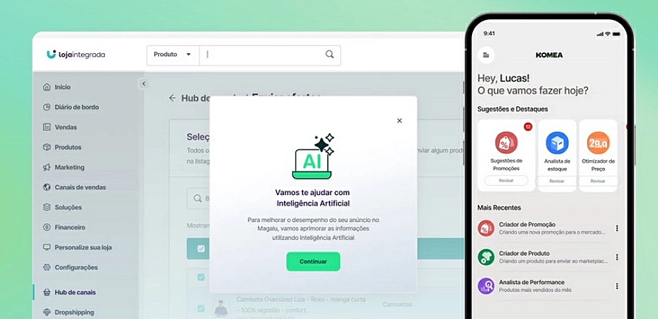 Captura de tela da Loja Integrada