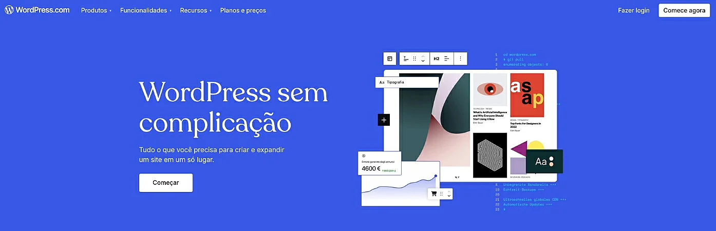 Captura de tela do WordPress