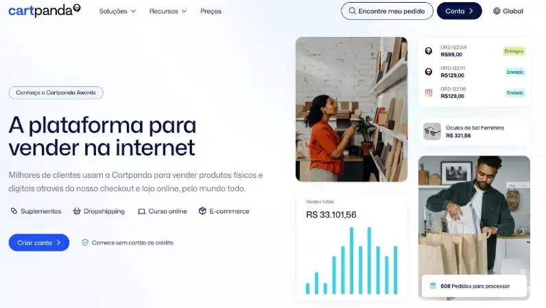 Captura de tela do CartPanda
