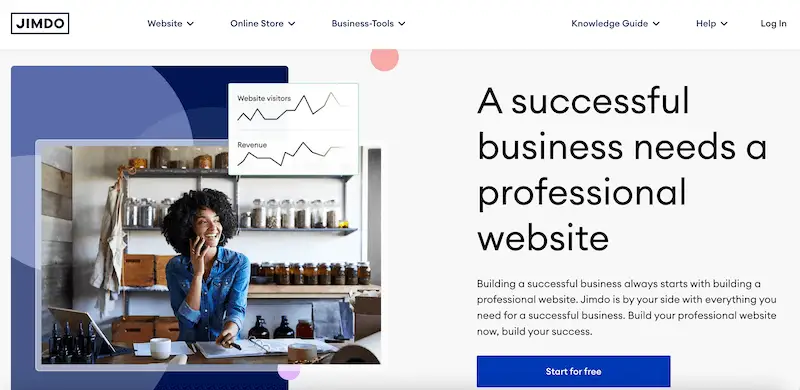Popular CMS platforms - Jimdo Jimdo page