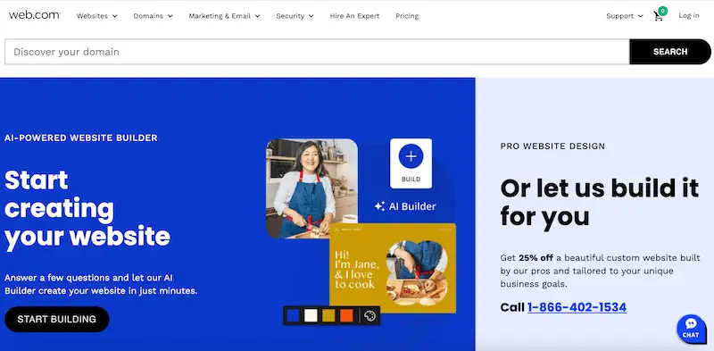 Popular CMS platforms - web.com Web.com page