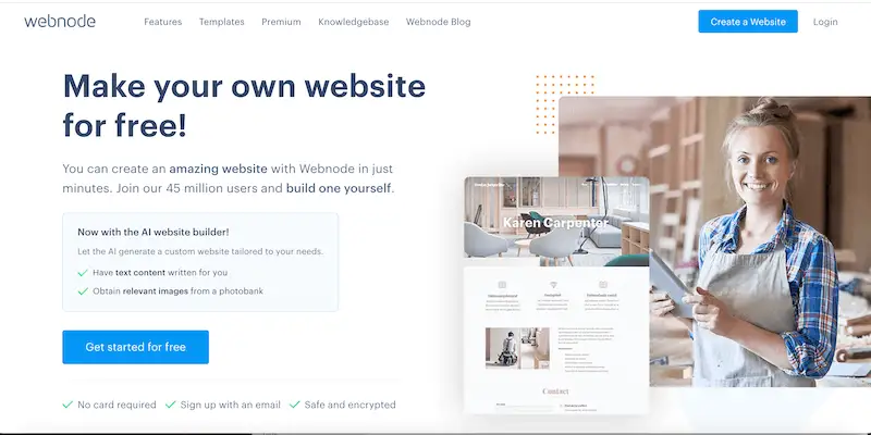 Popular CMS platforms - Webnode Webnode page