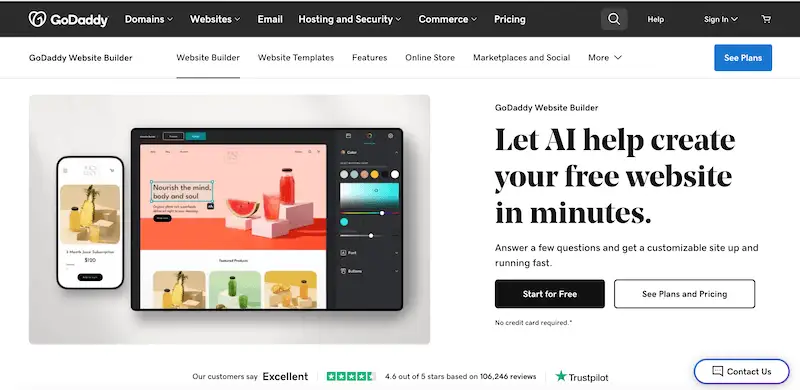 Popular CMS platforms - GoDaddy GoDaddy page
