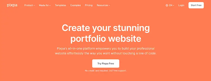 Popular CMS platforms - Pixpa Pixpa page
