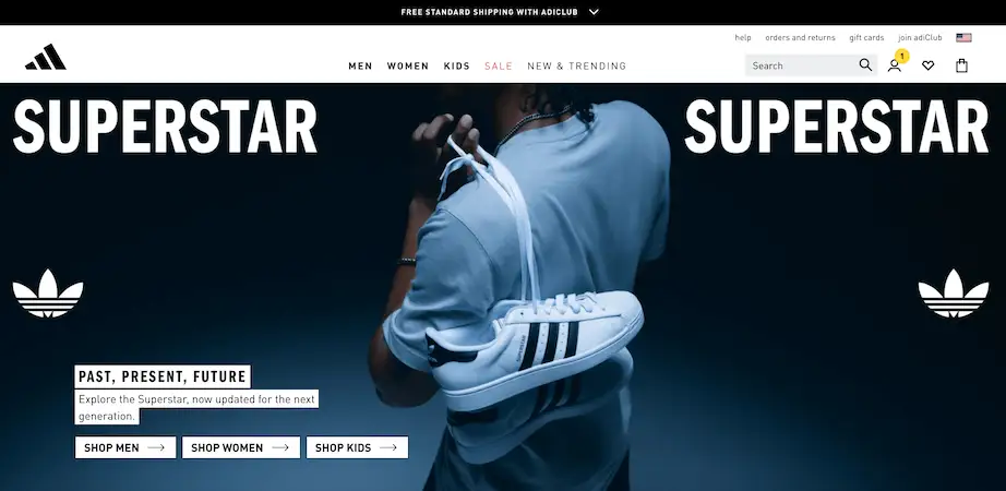 Popup window - bar popup Bar popup example in Adidas website