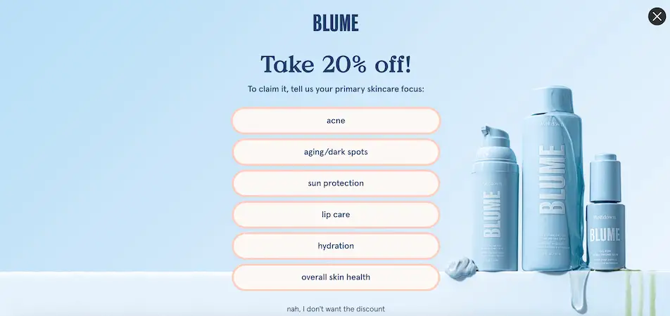 Popup window - full-screen popup Full-screen popup example from Blume