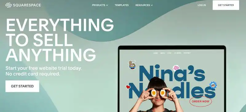 SquareSpace home page