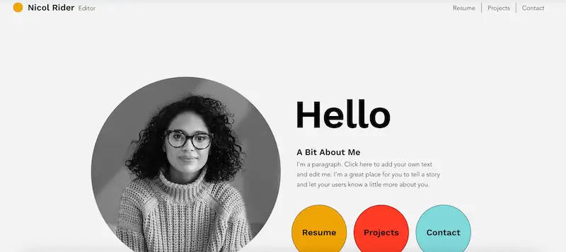 Portfolio website templates 1 Creative CV template