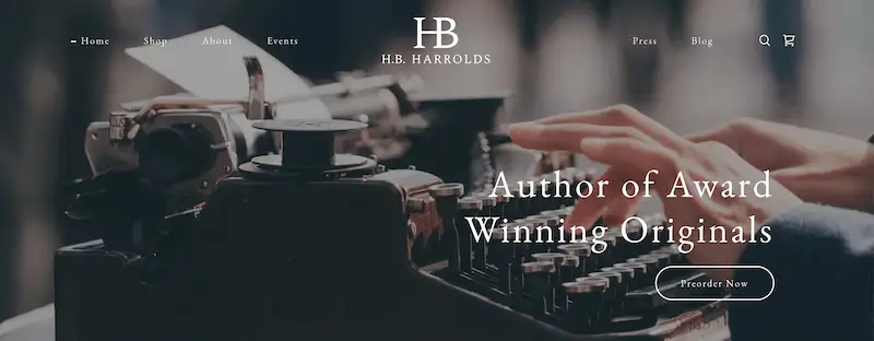 Portfolio website builders 16 H.B Harrolds template