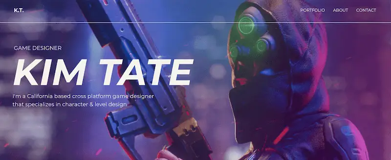 Portfolio website templates 5 Game Designer template