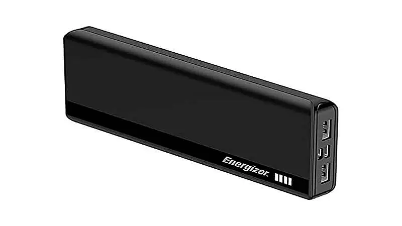 imagem de um power bank Energizer na cor preta