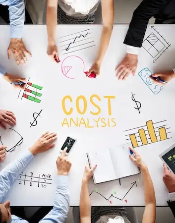 In the image it's written "cost analysis".