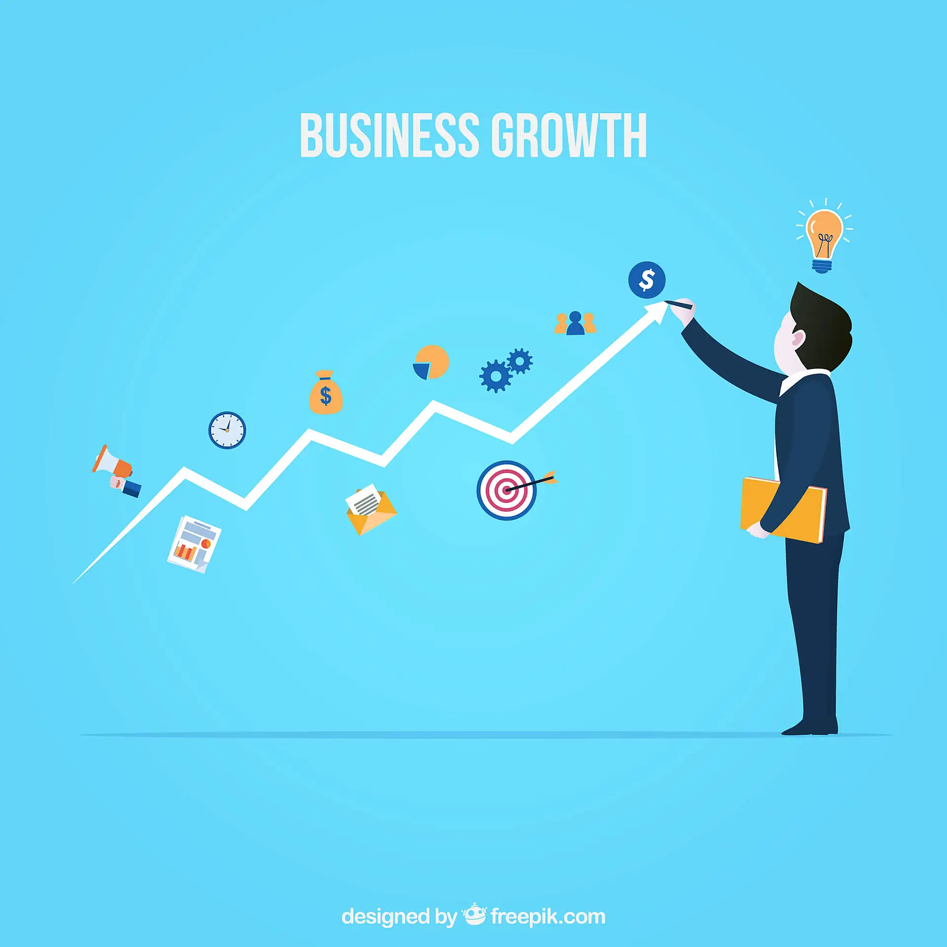 In the image it's written "business growth".