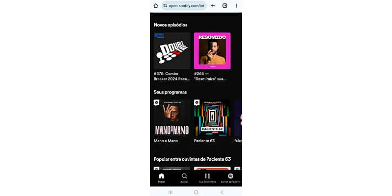 captura de tela do pwa progressive web application em um dispositivo móvel