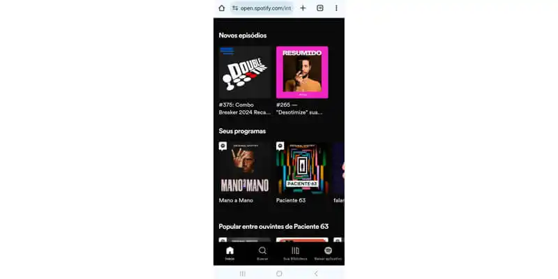 captura de tela do pwa progressive web application em um dispositivo móvel