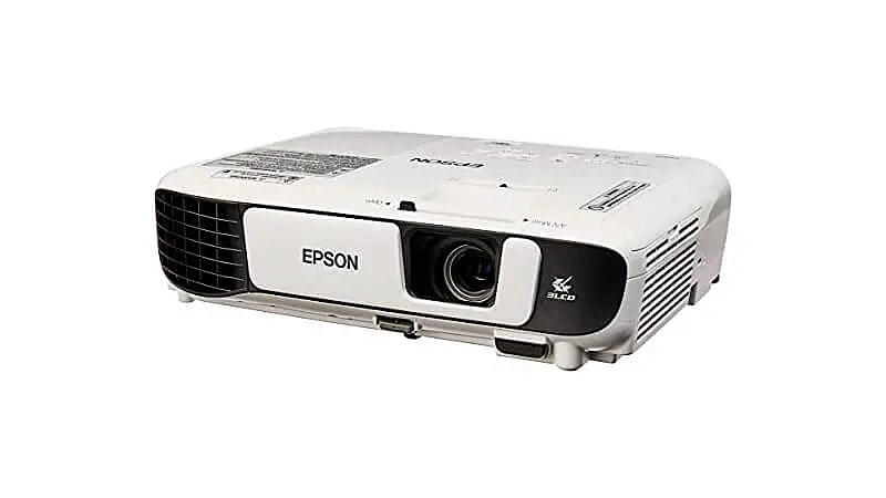 imagem de um projetor da Epson na cor branca