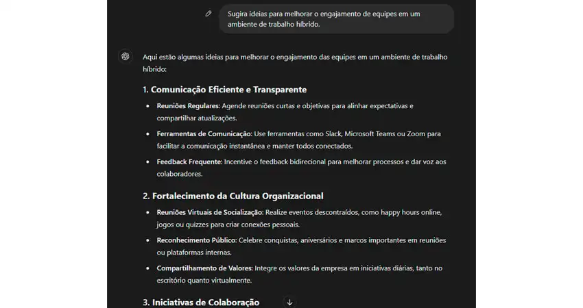 imagem que mostra um exemplo de prompt para chatGPT
