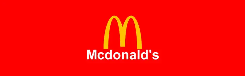 Logo do McDonald's com fundo em cor vermelha
