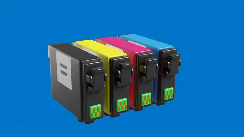 cartuchos de uma impressora jato de tinta