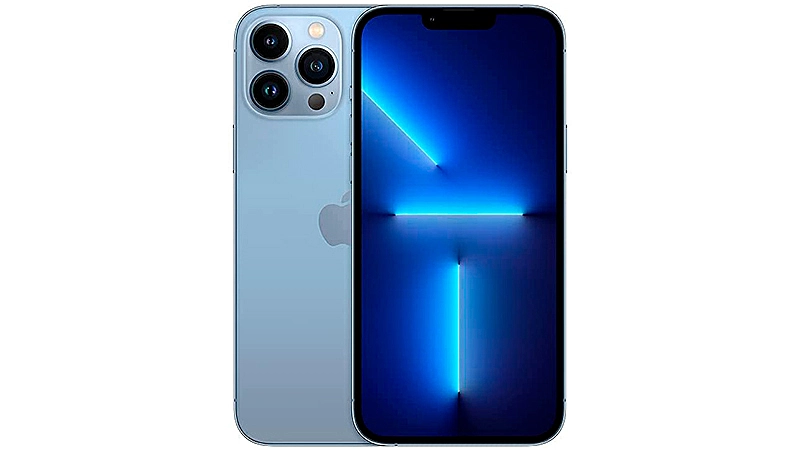 imagem que mostra a parte traseira e frontal de um iPhone 13 Pro Max