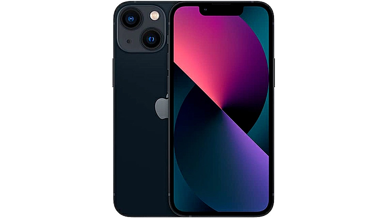 imagem que mostra a parte traseira e frontal de um iPhone 13 Mini