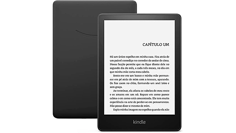 imagem que mostra um Kindle Paperwhite de frente e de costas