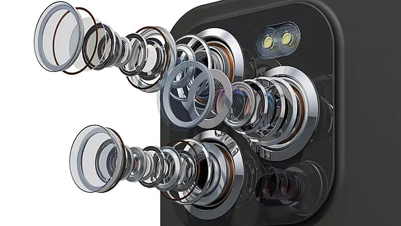 estrutura detalhada de um sensor de câmera