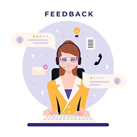 Imagem de uma mulher realizando um atendimento no computador